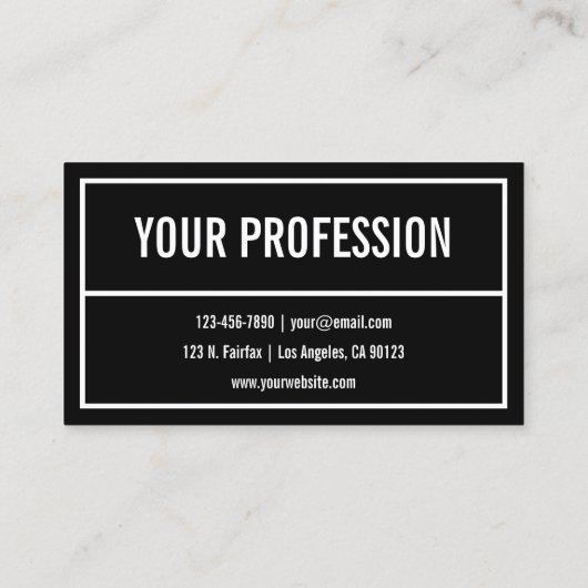 Name oder Firmenname | Moderne weiße Grenze Visitenkarte (Rückseite)