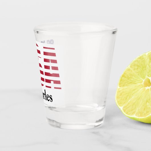 Name oder Initialen | Patriotic USA Flag Stencil Schnapsglas (Rechts)