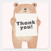 Name oder Meldung des niedlichen Bärenhalters Quadratischer Aufkleber (Vorderseite)