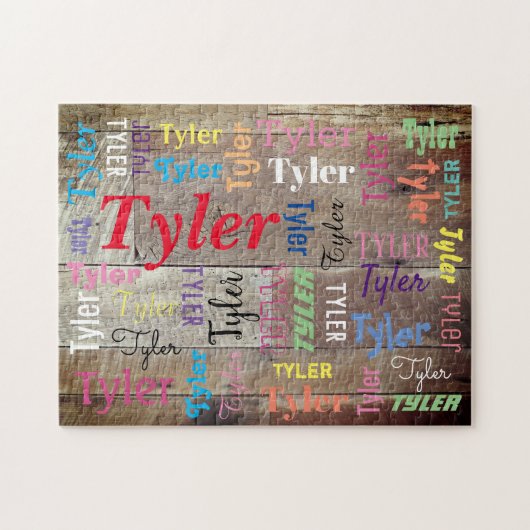 Name oder Meldung in vielen Stilen und Farben auf  Puzzle (Horizontal)