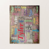 Name oder Meldung in vielen Stilen und Farben auf  Puzzle (Vertikal)