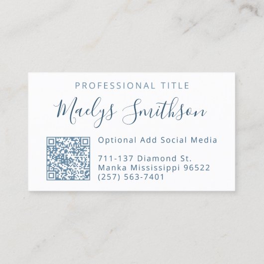 Name oder Monogram Niedlich Chic Blue Heart Diamon Visitenkarte (Rückseite)