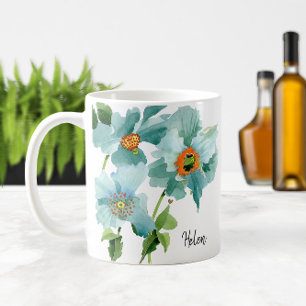 💦 Name oder Monogramm der Aquamarinen Wasserfarbe Kaffeetasse
