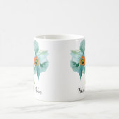 💦 Name oder Monogramm der Aquamarinen Wasserfarbe Kaffeetasse (Mittel)