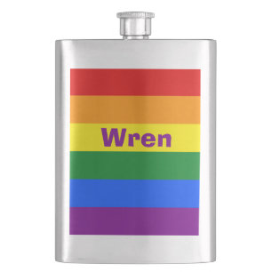 Name oder Monogramm des Rainbow Prilag Flachmann