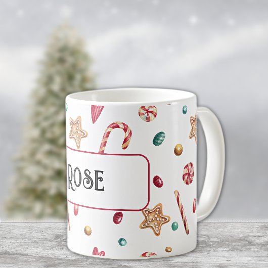 Name oder Monogramm, Süßigkeiten und Cookies 11oz Kaffeetasse