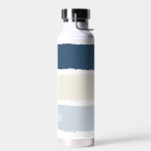 Name oder Monogramme Pinselstreifen in Blautönen E Trinkflasche (Links)