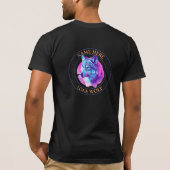 Name oder Nachricht, Wolfskunst, Kreis T-Shirt (Rückseite)