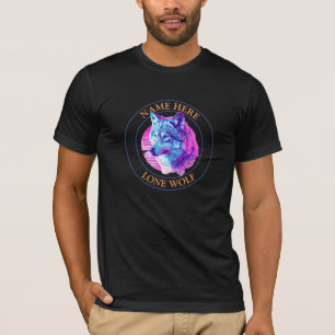 Name oder Nachricht, Wolfskunst, Kreis T-Shirt
