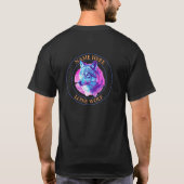 Name oder Nachricht, Wolfskunst, Kreis T-Shirt (Rückseite)