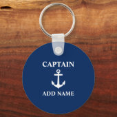 Name oder Name des Bootes Blau des Ankermanns Schlüsselanhänger (Vorderseite)
