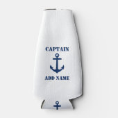 Name oder Name des Bootes des Anchefs Blau und Wei Flaschenkühler (Vorderseite)