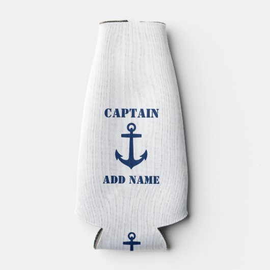 Name oder Name des Bootes des Anchefs Blau und Wei Flaschenkühler (Vorderseite)