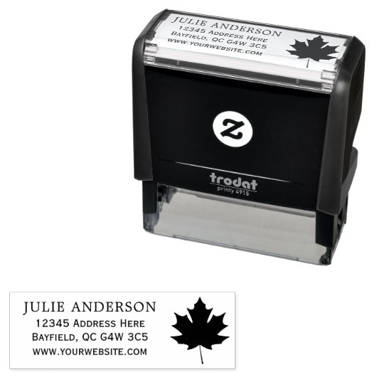 Name oder Rücksendeadresse des Geschäftsmodells Permastempel (Beispiel)