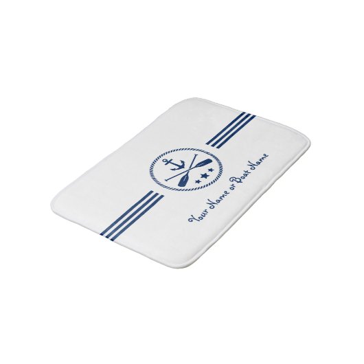 Name oder Schiff Nautical Anchor & Crossed Oars Na Badematte (Schrägansicht)