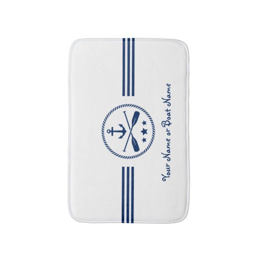 Name oder Schiff Nautical Anchor & Crossed Oars Na Badematte (Vorderseite Vertikal)