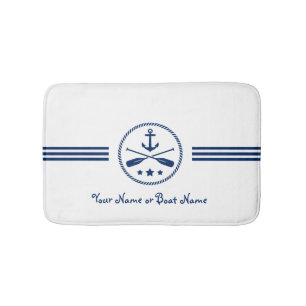 Name oder Schiff Nautical Anchor & Crossed Oars Na Badematte