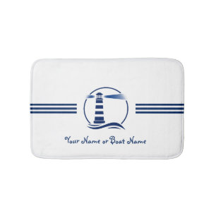 Name oder Schiff Nautical Classic Lighthouse Marin Badematte