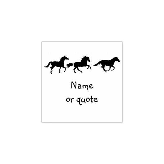 Name oder Silhouette des Pferdes Gummistempel (Prägung)