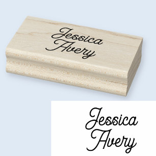Name oder Text   Elegante Vintage moderne Schrift Gummistempel