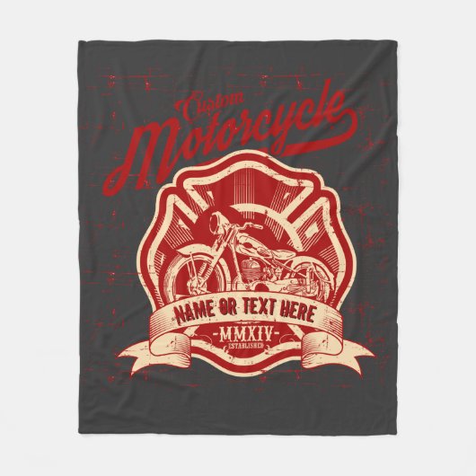 Name oder Text für Motorrad hinzufügen Fleecedecke (Vorderseite)