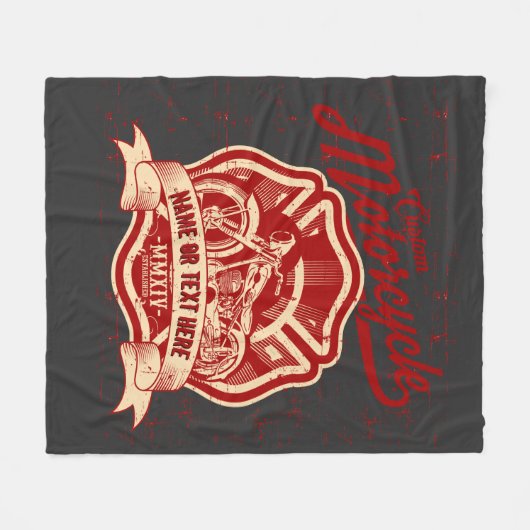 Name oder Text für Motorrad hinzufügen Fleecedecke (Vorderseite (Horizontal))