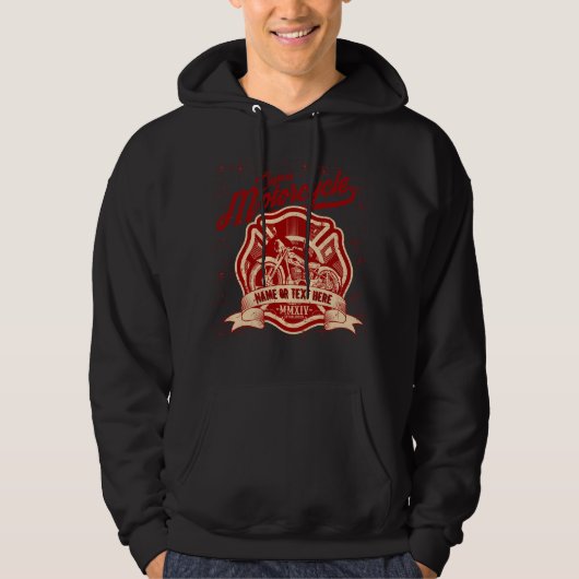 Name oder Text für Motorrad hinzufügen Hoodie (Vorderseite)