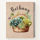 Name oder Text hinzufügen, Aktionskorb für sukkule Notizblock (Rückseite)