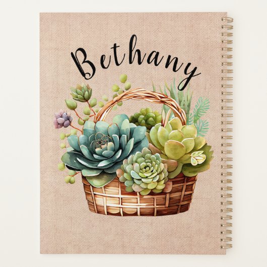 Name oder Text hinzufügen, Aktionskorb für sukkule Planer (Rückseite)