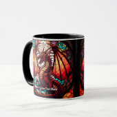 Name oder Text hinzufügen, Drache aus festem Glas  Tasse (Vorderseite Links)