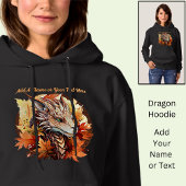 Name oder Text hinzufügen, Drache mit Herbstblätte Hoodie