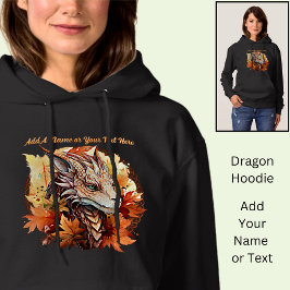 Name oder Text hinzufügen, Drache mit Herbstblätte Hoodie