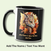 Name oder Text hinzufügen, Drache mit Herbstblätte Tasse