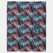 Name oder Text hinzufügen, Dragon Scales Aqua Blue Fleecedecke (Vorderseite)