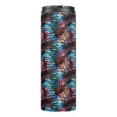 Name oder Text hinzufügen, Dragon Scales Aqua Blue Thermosbecher (Rückseite)