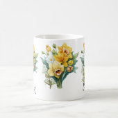 Name oder Text hinzufügen, gelbe Nudeln mit grünem Kaffeetasse (Mittel)