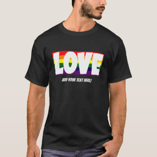 Name oder Text hinzufügen, Liebe-Rainbow-Flag T-Shirt