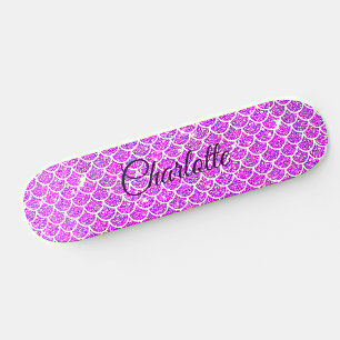 Name oder Text hinzufügen, Lila Mauve-Mermaid-Skal Skateboard