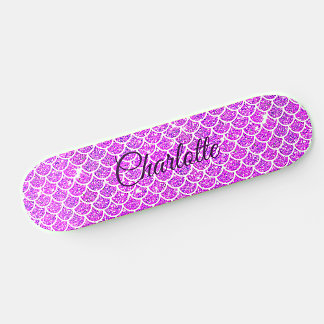 Name oder Text hinzufügen, Lila Mauve-Mermaid-Skal Skateboard