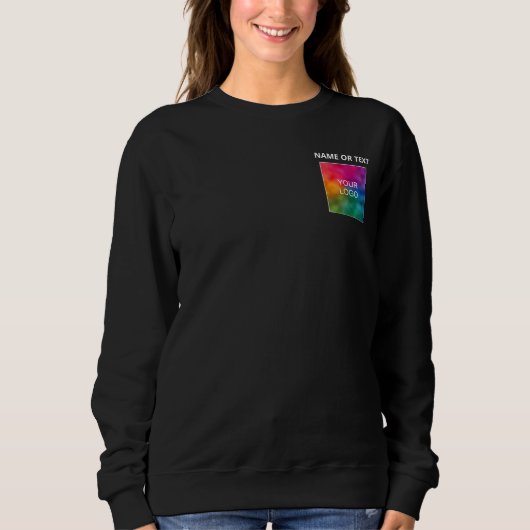 Name oder Text hinzufügen Logo auf Schwarz hinzufü Sweatshirt (Vorderseite)