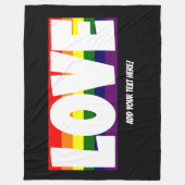 Name oder Text hinzufügen, Rainbow-Flag Groß, Lieb Fleecedecke (Vorderseite)
