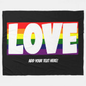 Name oder Text hinzufügen, Rainbow-Flag Groß, Lieb Fleecedecke (Vorderseite (Horizontal))