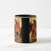 Name oder Text hinzufügen, Red & Gold Dragon mit F Tasse (Zentrum)