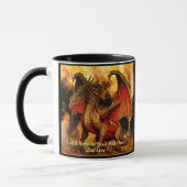 Name oder Text hinzufügen, Red & Gold Dragon mit F Tasse (Links)