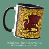 Name oder Text hinzufügen, Red & Gold Dragon mit F Tasse