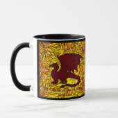 Name oder Text hinzufügen, Red & Gold Dragon mit F Tasse (Links)