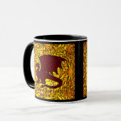 Name oder Text hinzufügen, Red & Gold Dragon mit F Tasse (Vorderseite Links)
