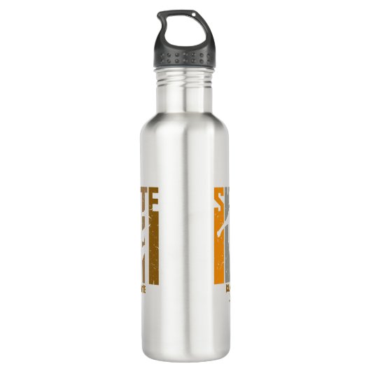 Name oder Text hinzufügen - SKATE-Skateboarder Edelstahlflasche (Rückseite)