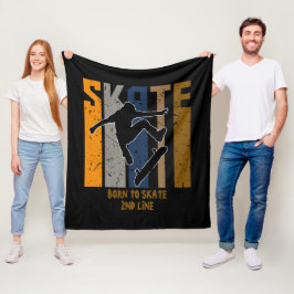 Name oder Text hinzufügen - SKATE-Skateboarder Fleecedecke