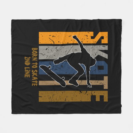 Name oder Text hinzufügen - SKATE-Skateboarder Fleecedecke (Vorderseite (Horizontal))